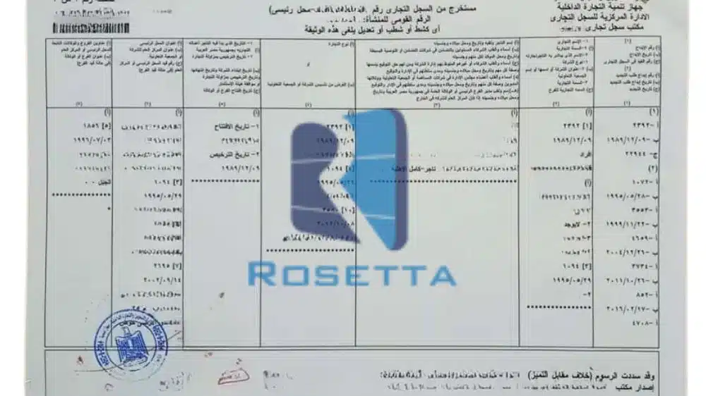 ترجمة السجل التجاري للشركات
